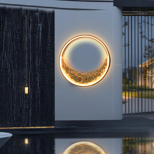 户外壁灯防水别墅庭院灯背景墙壁灯室外月亮灯家用外墙阳台灯