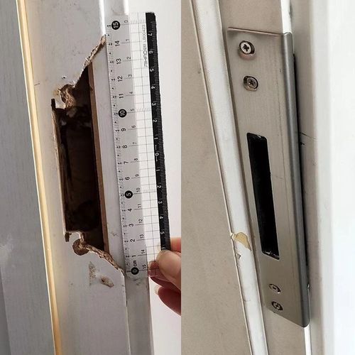 门锁挡片卧室木门锁槽损坏加长挡片包边专用修复锁扣板门锁导向片
