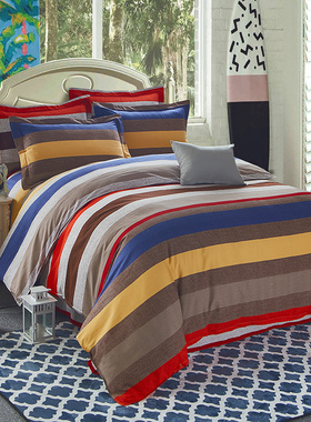 正品加厚全棉四件套1.5 1.s8x2 2x2.3 2.2x2.4米被套纯棉磨毛床单