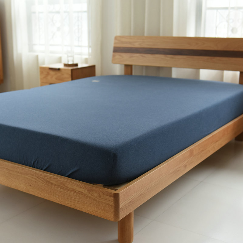 A类纯棉日式针织棉全棉天竺棉一圈床笠单件防滑尘床垫罩保护套子