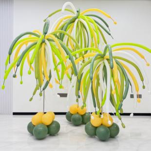 彩色长条烟火气球装饰多巴胺儿童宝宝生日布置酒店寿宴升学宴立柱