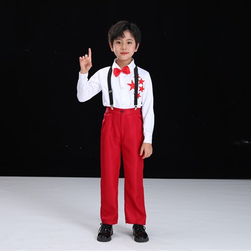 六一儿童演出服女童合唱服蓬蓬裙中小学生爱国表演礼服背带裤套装