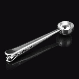 多功能不锈钢量勺封口夹创意带量勺量杯封袋夹子保鲜密封夹封口器