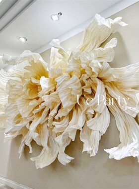 创意空间纸艺术悬挂装置海浪飘带吊饰婚礼造型浪花服装店中庭美陈