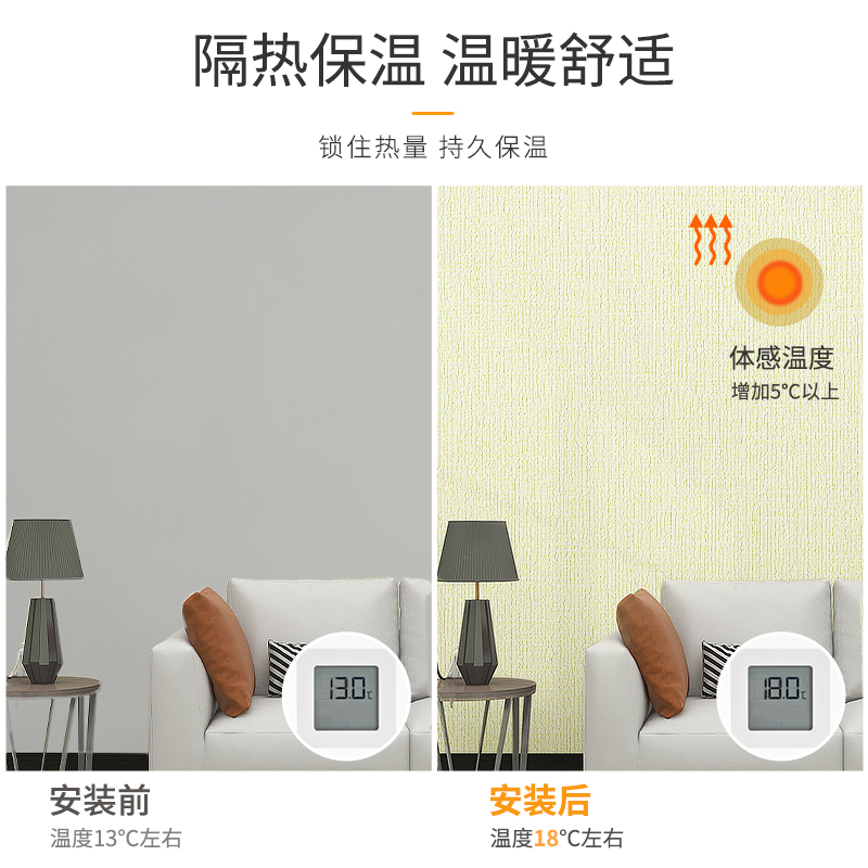 超厚保温墙贴室内保暖防寒墙纸自粘墙壁墙面内墙隔寒材料加厚贴板