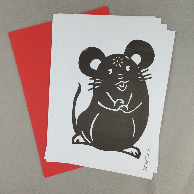 中国风剪纸底稿图案儿童DIY刻纸图样剪纸窗花素材剪纸黑白打印稿