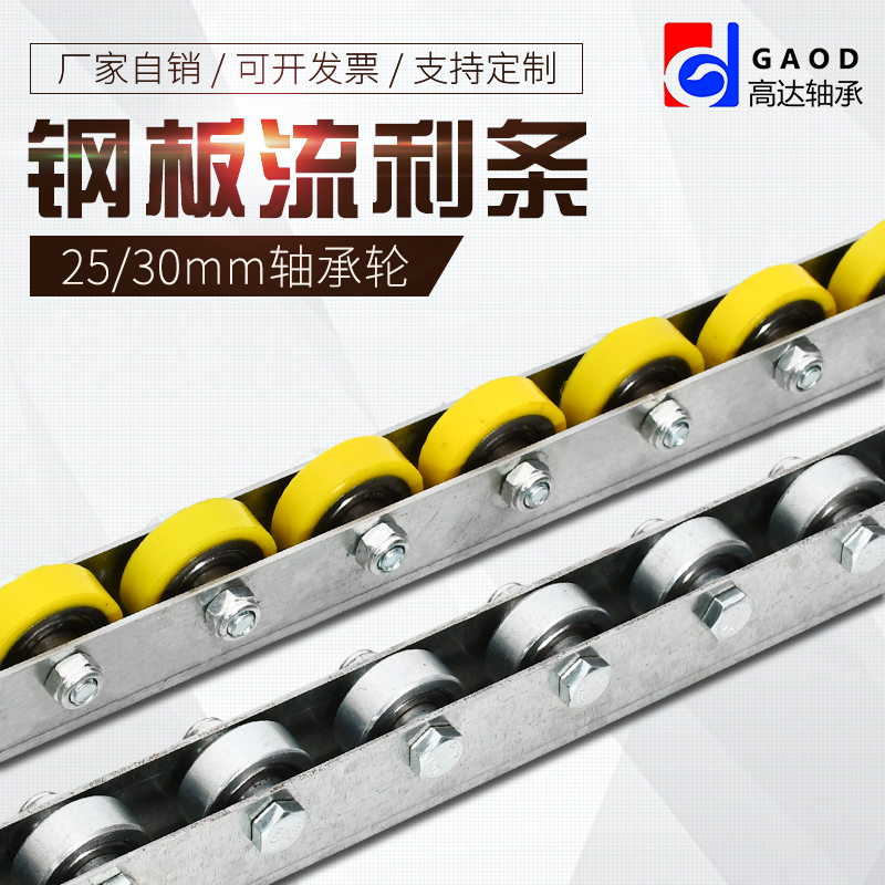 重型金属流利条钢板福来轮滚轮条轴承货架挡边不锈钢滑轨CRON QJA