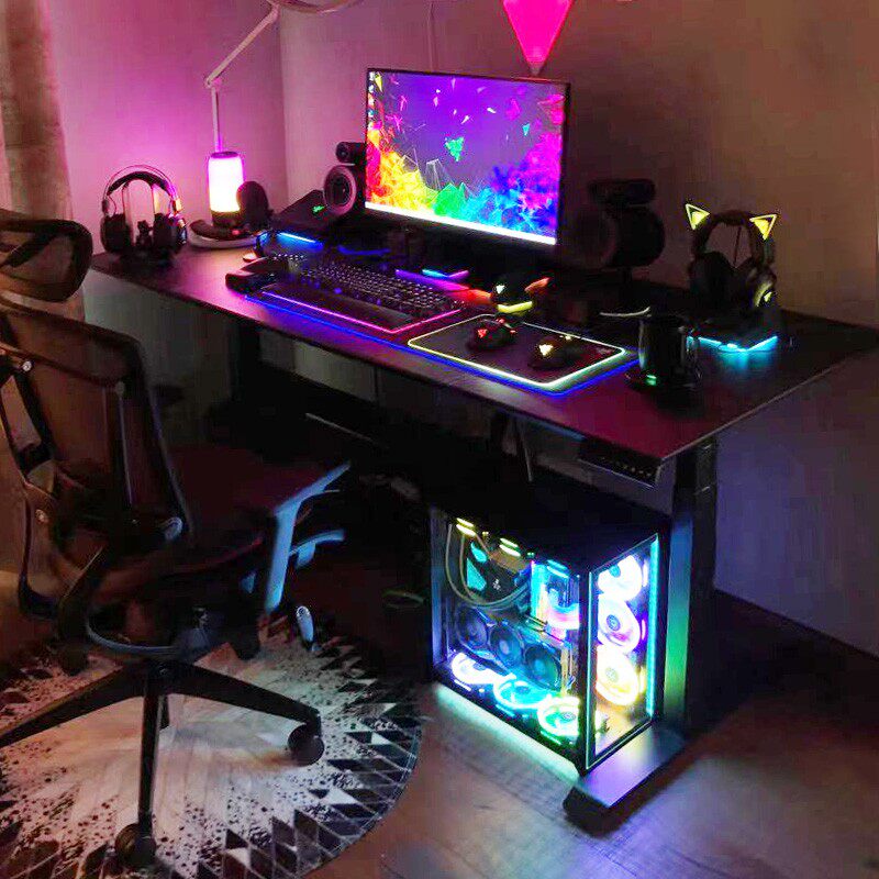 智芯 电竞电动升降桌电脑台式家用书桌定制桌搭桌面改造卧室桌子