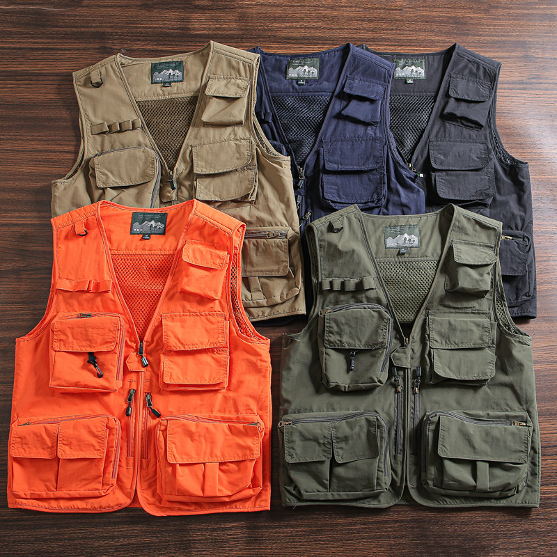 立体多口袋机能工装多功能背心男士透气网眼户外休闲登山钓鱼马甲,男装,背心,淘宝优惠券,粉丝福利购,淘宝优惠卷