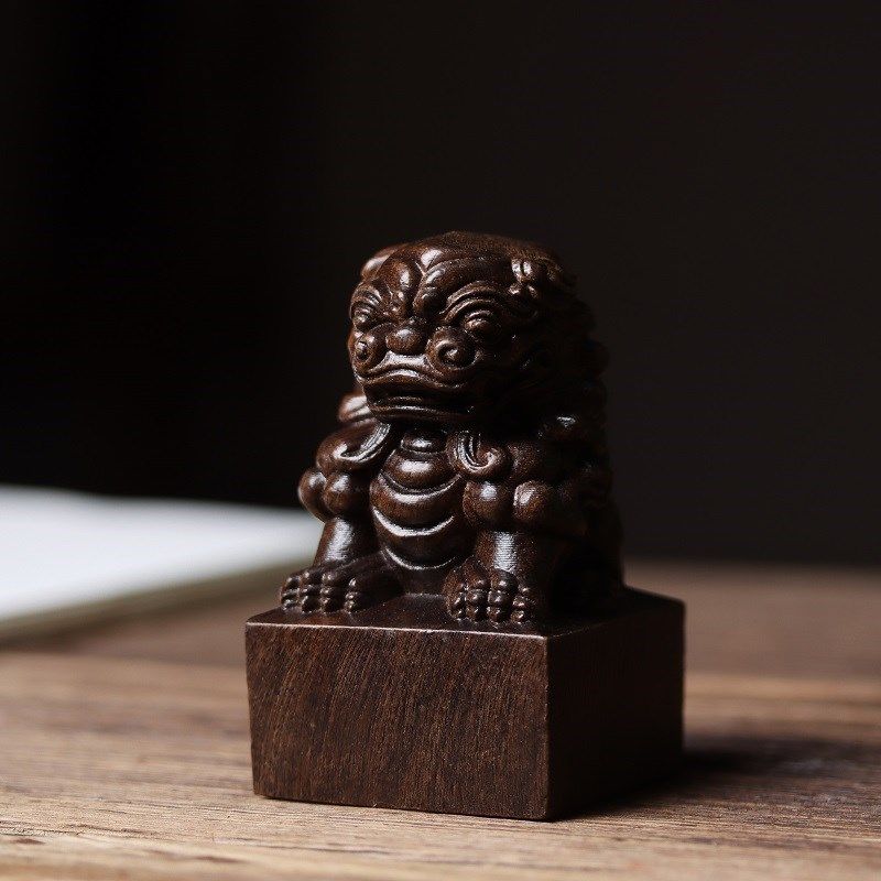 沉香木狮子印章木雕手把件办公室桌面工艺品摆件汽车饰品抓周官印,家居饰品,木雕,淘宝优惠券,粉丝福利购,淘宝优惠卷