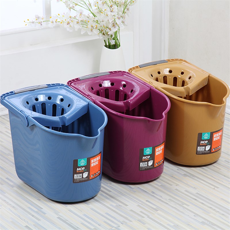 加厚拖把桶挤水桶墩布桶家用大号带轮地拖桶手动塑料拖地桶拧水桶