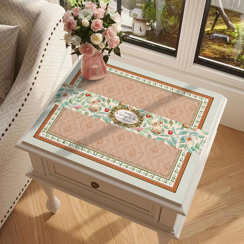 幽兔系列卧室床头柜皮革垫防污免洗防晒万能盖布台面保护洗衣机垫