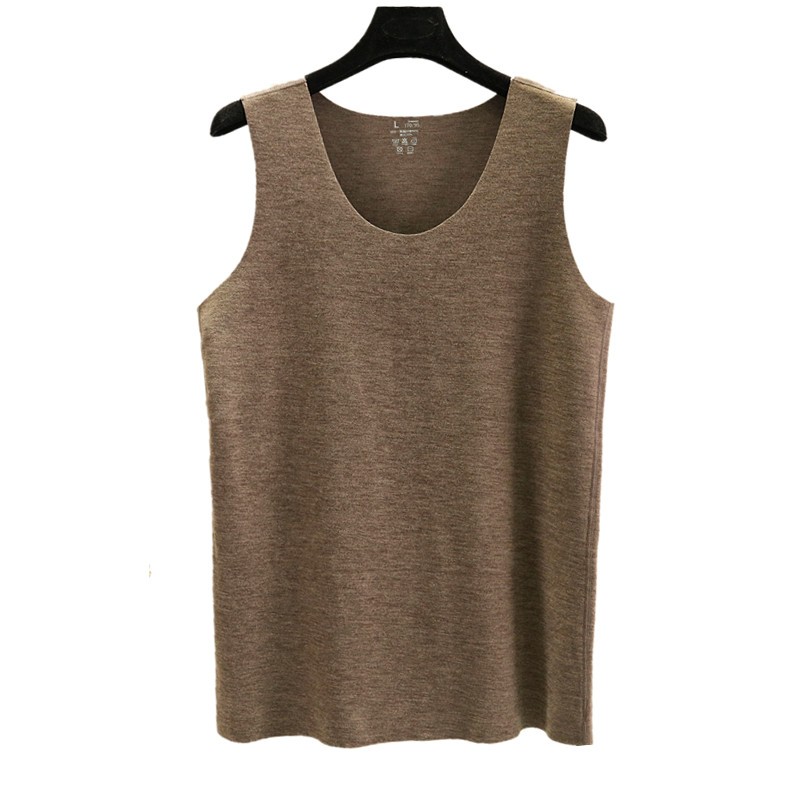 男士德绒保暖背心大码圆领内搭秋冬款防寒内穿无袖上衣纯棉打底衫