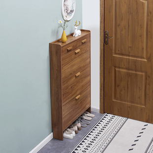 鞋 架 柜超薄17c经济型家用门口多功能简约现代收纳柜窄翻斗式 小鞋