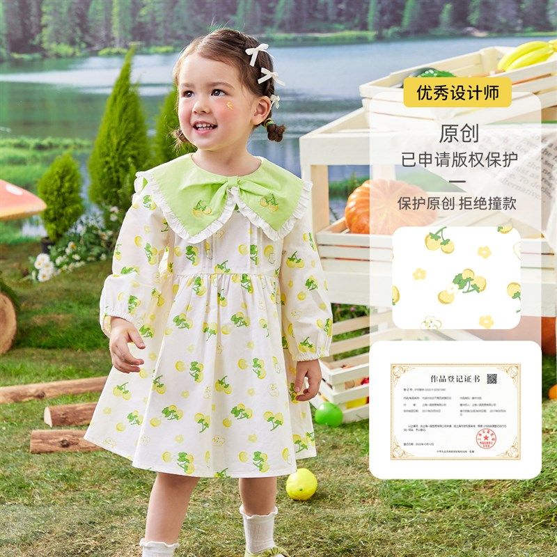 女童裙子春秋婴儿连衣裙纯棉儿童连衣裙