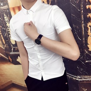 男矮小个子160小号S号短袖 工作寸衫 衬衫 商务衬衣修身 小码 155S码