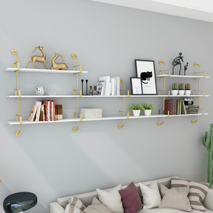 北欧铁艺墙上置物架一字隔板客厅层板壁挂架墙上书架陈列架装饰架