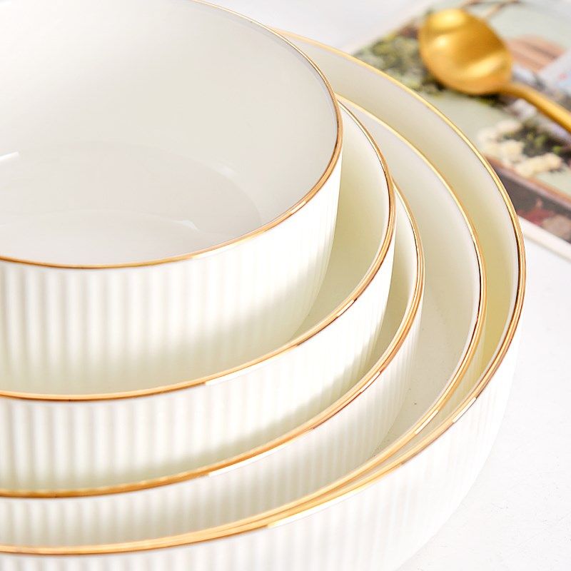 金边骨瓷深盘子加深加高陶瓷碟子汤盘家用蒸鸡蛋羹日式深口菜盘,餐饮具,盘,淘宝优惠券,粉丝福利购,淘宝优惠卷