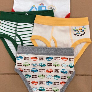 出口日单4条装男童全棉内裤中大童西松屋三角款无痕内衣宝宝短裤