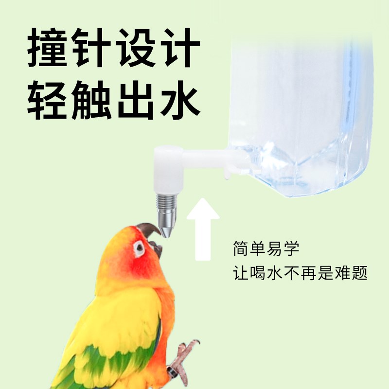 鹦鹉饮水器撞针水壶鸽子饮水器芦丁鸡鸟用喂水器自动饮水器大容量
