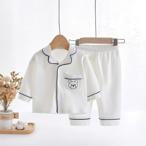 宝宝纯棉居家服套装洋气小童无骨男春秋季睡衣婴幼儿分体二件套