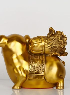 纯黄铜猪摆件招财猪白菜猪客厅办公室摆设店铺乔迁开业礼品生肖猪