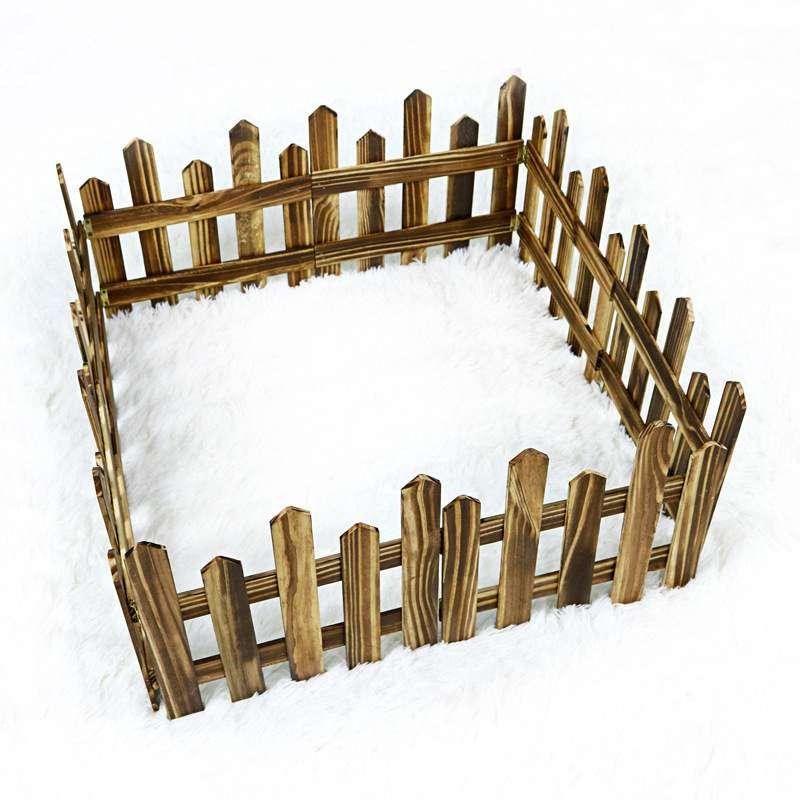 1.2圣诞树围栏1.6栅栏雪弗板实木圣诞木质米/白色装饰围栏