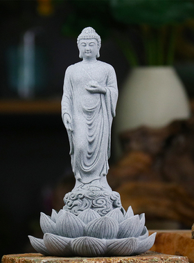 中式阿弥陀佛像摆件园艺花卉茶室佛陀装饰释迦牟尼佛鱼缸造景摆设