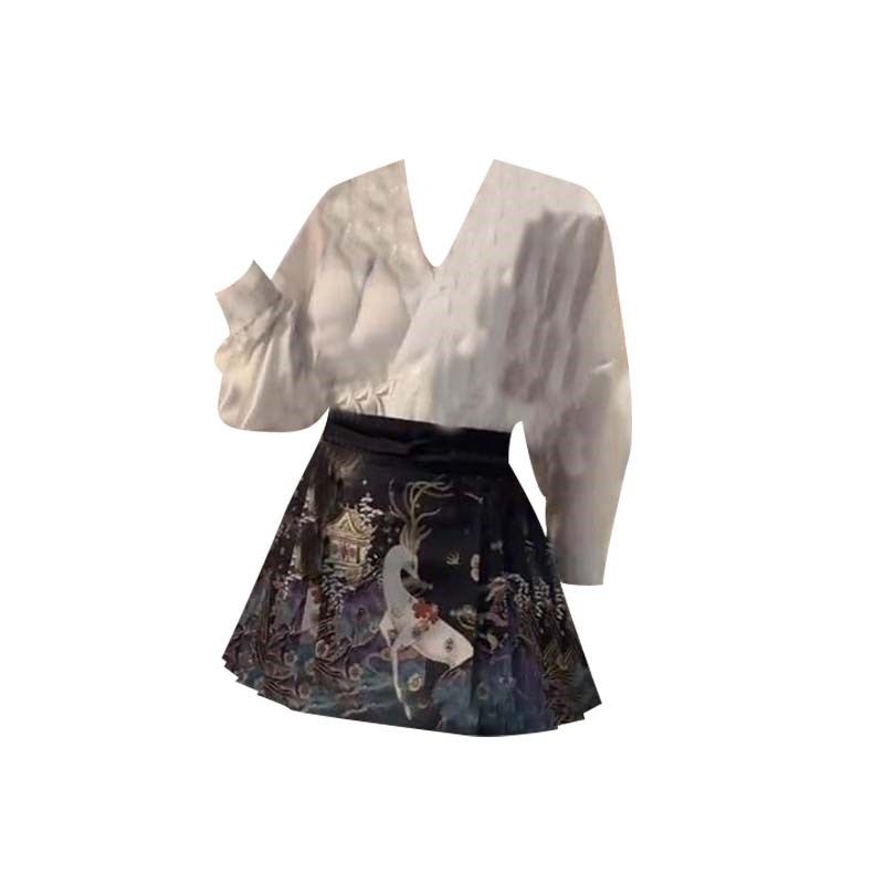 大码胖妹妹2025短款马面裙夏季新中式国风短裙小个子汉服女半身裙