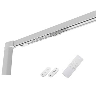 2023年新款窗帘伸缩电动轨道杆轨道滑轮滑轨导轨挂钩式双轨静音