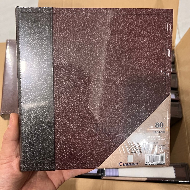 7寸80张相册高档小巧单张竖版皮面塑封商务家庭版插页式纪念册