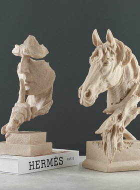 沉默是金抽象艺术工艺品创意人物雕塑摆件办公室客厅酒柜子装饰品