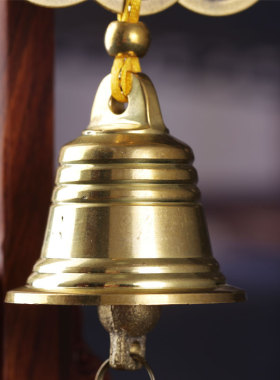 纯铜六字真言五帝钱六帝铜钱挂饰风铃麒麟五福家居大门阳台挂件饰