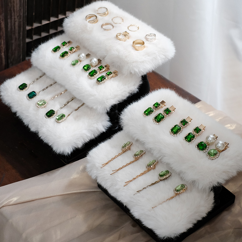 首饰展示架多阶毛绒置物架饰品托盘饰品珠宝陈列拍摄创意道具摆件