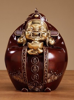 福星高照财神爷摆件家居装饰全铜财神佛像招财乔迁送礼玄关博物架