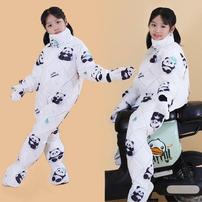 冬天儿童后座电动车护腿挡风神器护手防雨护膝亲子加绒摩托防风衣