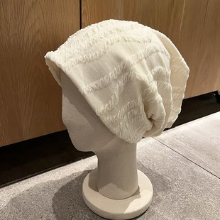外出堆堆包头帽子 空调房透气时尚 坐月子帽子产后春秋宽松夏季 薄款