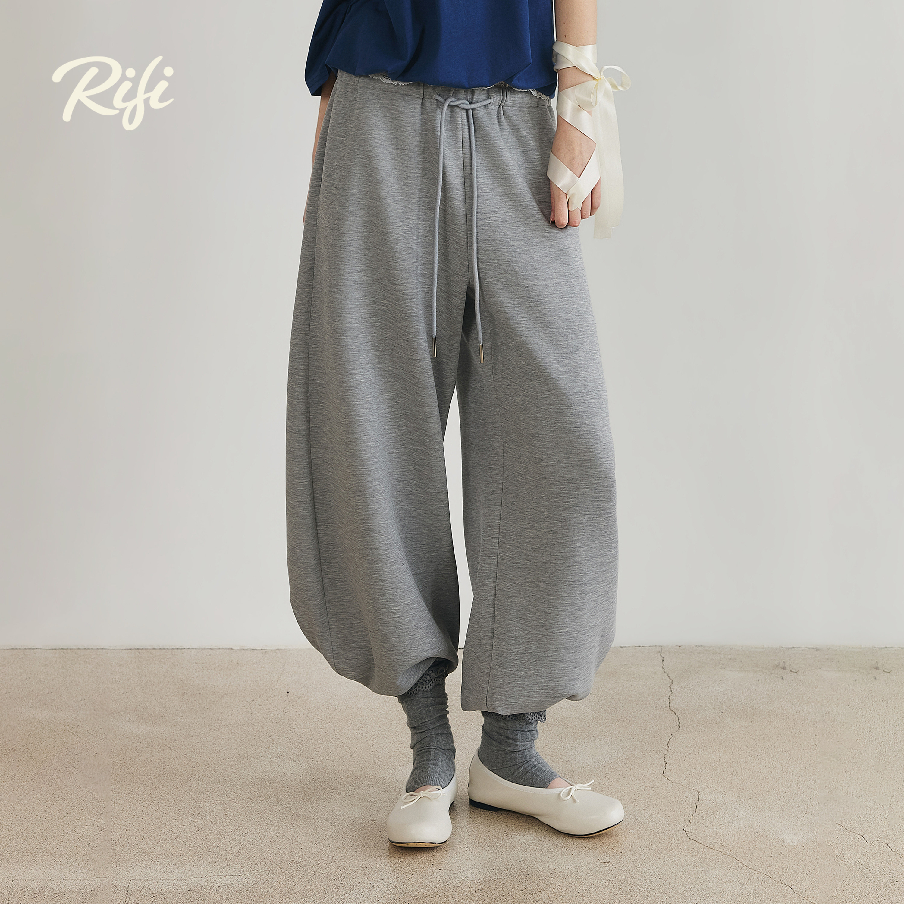 【赵露思同款】RiFi /"廓形软幅阔腿裤"夏上新夏季薄款廓形休闲裤