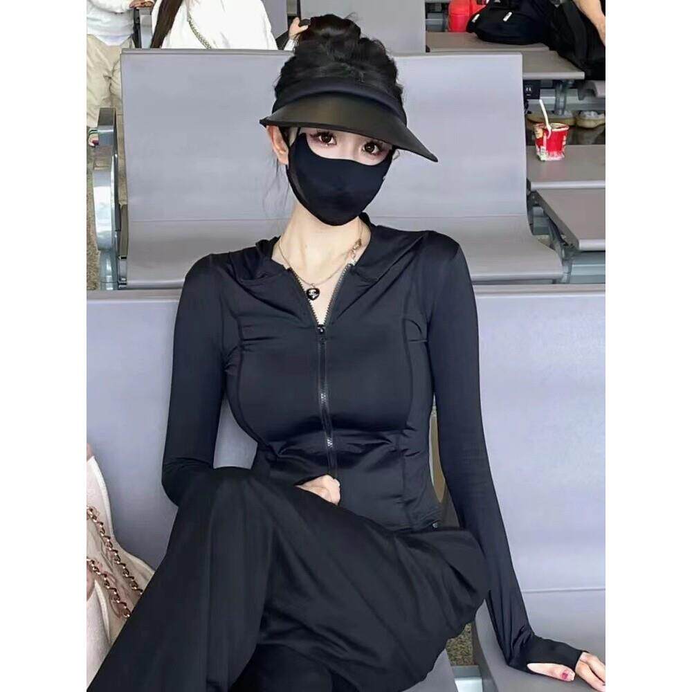 冰丝防晒衣女夏季冰丝瑜伽外套修身款薄防晒服开衫夏天防晒服女款