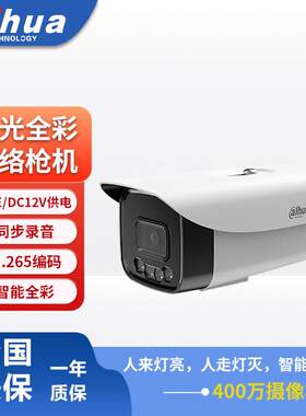 大华400万全彩高清摄网路像头POE监视器录音摄影头室外夜视摄像机