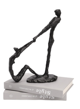 简约现代创意金属跳舞人摆件样板房售楼部家居玄关书房软装饰品