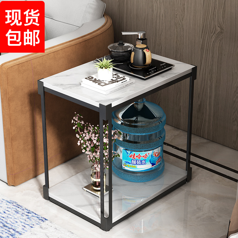 北欧现代方形边几角几小茶几沙发边角小方桌可放水桶W小桌子置物