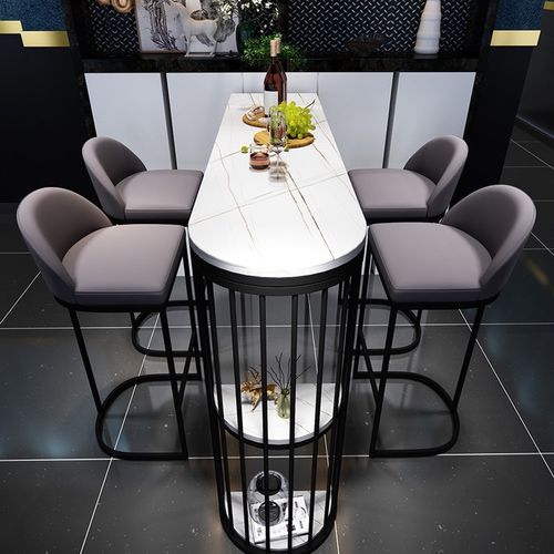 北欧岩板吧台桌家用简约客厅厨房桌椅轻奢家庭隔断靠墙阳台高脚桌