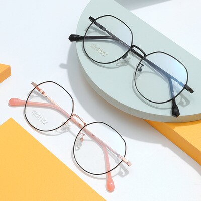 复古港风钛架眼镜女轻巧椭圆全框近视眼镜架素颜质感记忆钛89050