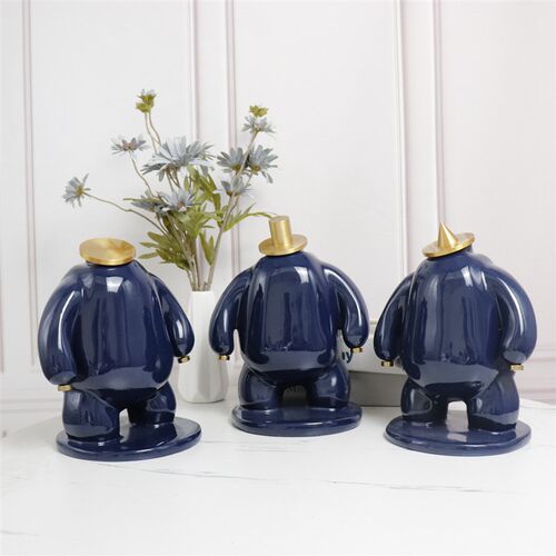 现代简约多色抽象人雕塑样板房胖子人家居摆件金属树脂软装饰品
