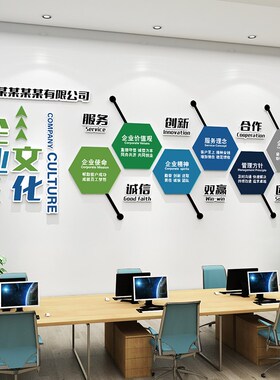 企业文化标语励志墙贴会议办公室氛围布置公司进门形象墙面装饰画