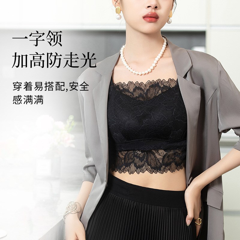 大胸显小防走光蕾丝抹胸s薄款夏季抹胸式吊带美背文胸女士大码内图片