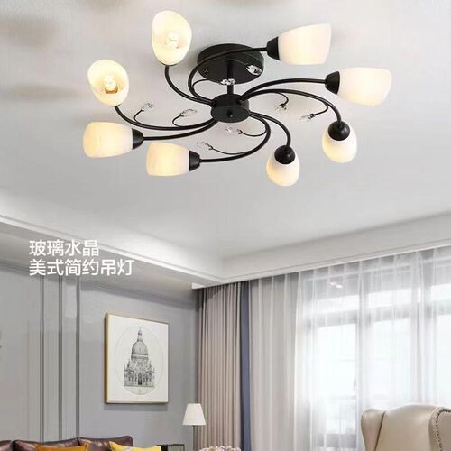 豪华水晶客厅吊灯现代简约创意卧室灯主卧灯新款大气餐厅中山灯具