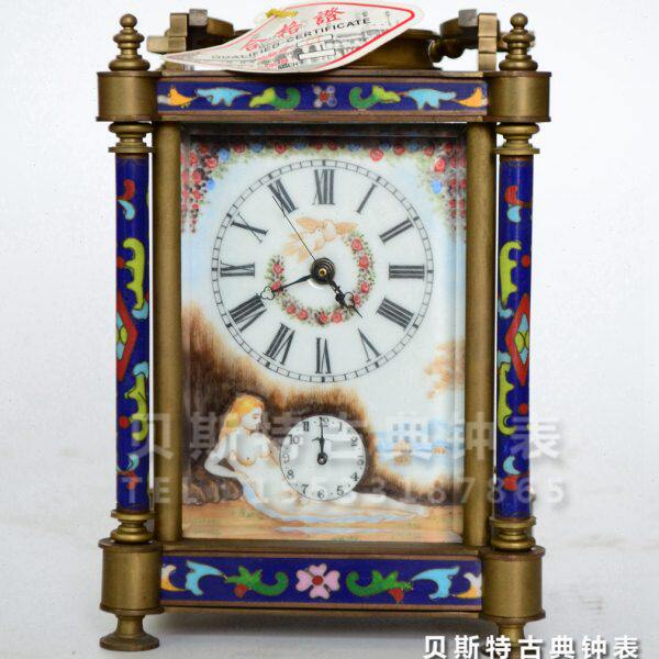 四功能皮套钟表|机械钟表座钟|铜静音闹钟|老式上弦台钟|桌钟苏钟
