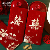 2025新款 高档植绒千元 红包通用喜字结婚利是封大吉大利随份子红包